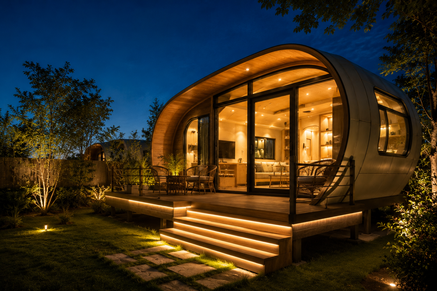 Night image of Capsule home